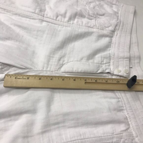 J. Jill Crop Pant Womens 18 Plus White Roll Tab Cuff Pull On Elastic Waist AS IS - Picture 11 of 11